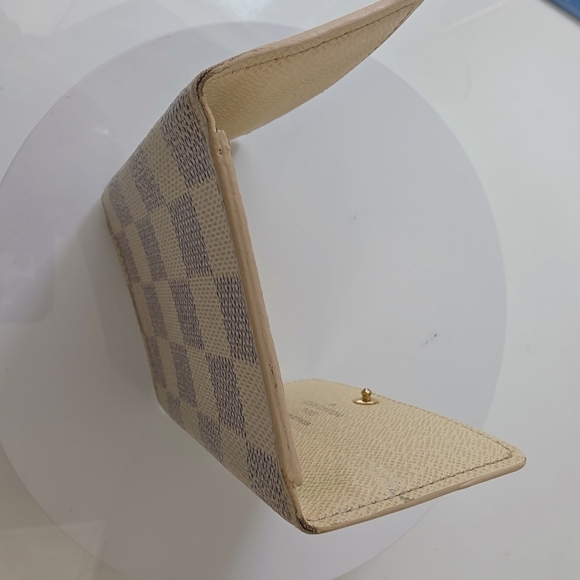 Louis Vuitton Damier Azur 6 Key Card Holder Monogram Gray Beige Cream - Picture 9 of 16